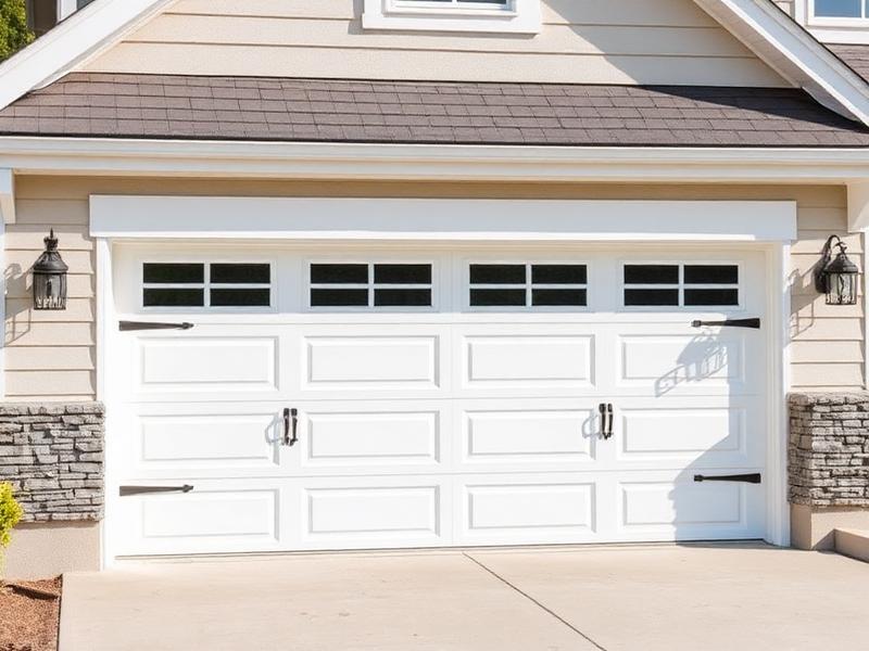 Professional garage door installation - new carriage-style door being installed by Garage Door Leicester technicians