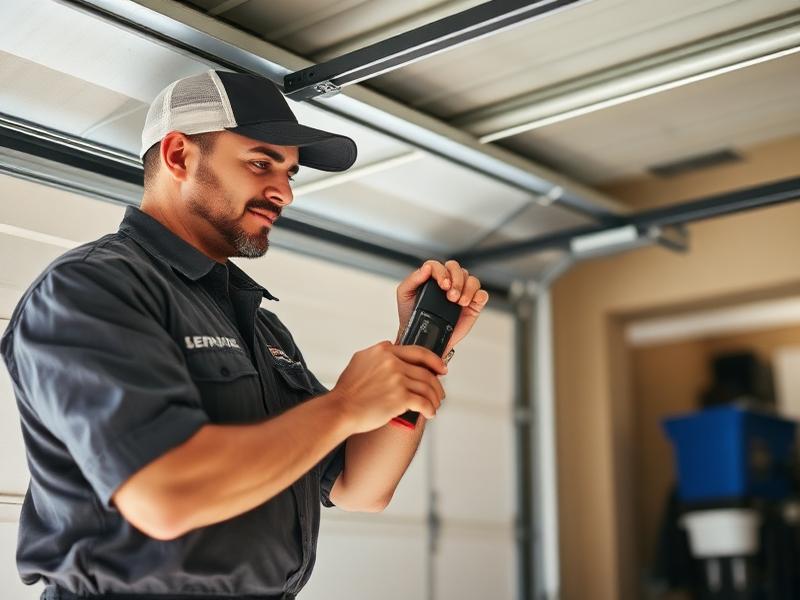 Professional garage door technician servicing residential garage door - Garage Door Leicester